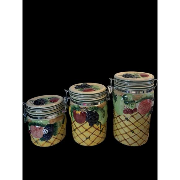 Vintage Fruit Canister 3 Piece Set - Picture 4 of 12